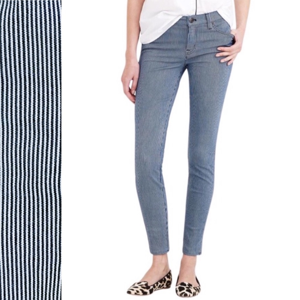 J Crew Toothpick Skinny Jeans Thin Stripe sz 26